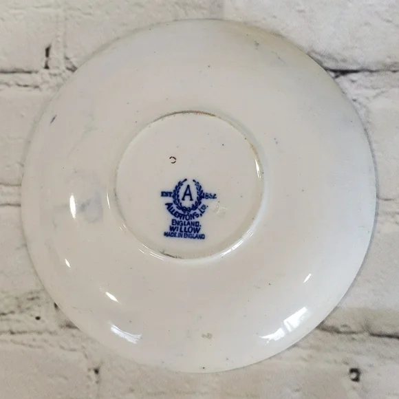 Albertsons Willow England Blue Delft Saucer Plate Oriental Scene - Picture 4 of 6